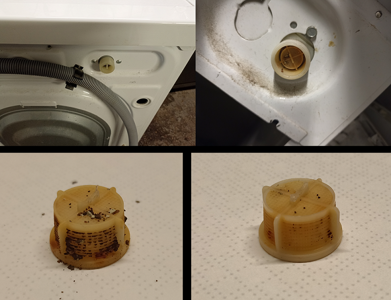 Naprawa pralek zatkane sitko