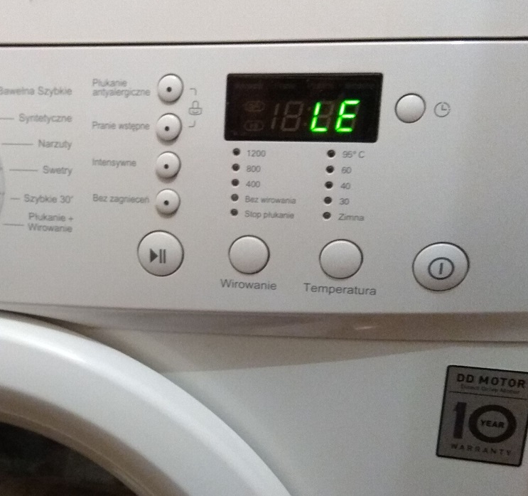 Naprawa pralek LG z błędem LE