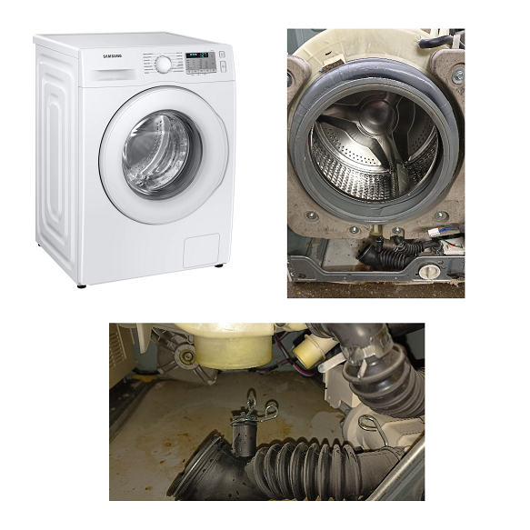 Serwis AGD Bemowo spuszcza wodę wężem