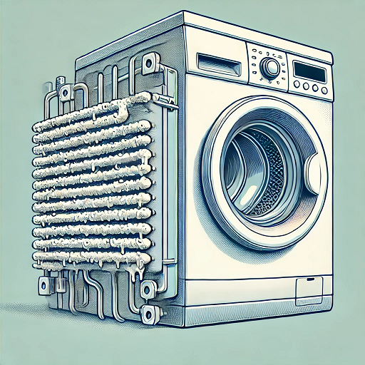 Infografika pokazująca wpływ twardej wody na pralkę z elementami naprawa pralek i serwis AGD Bemowo