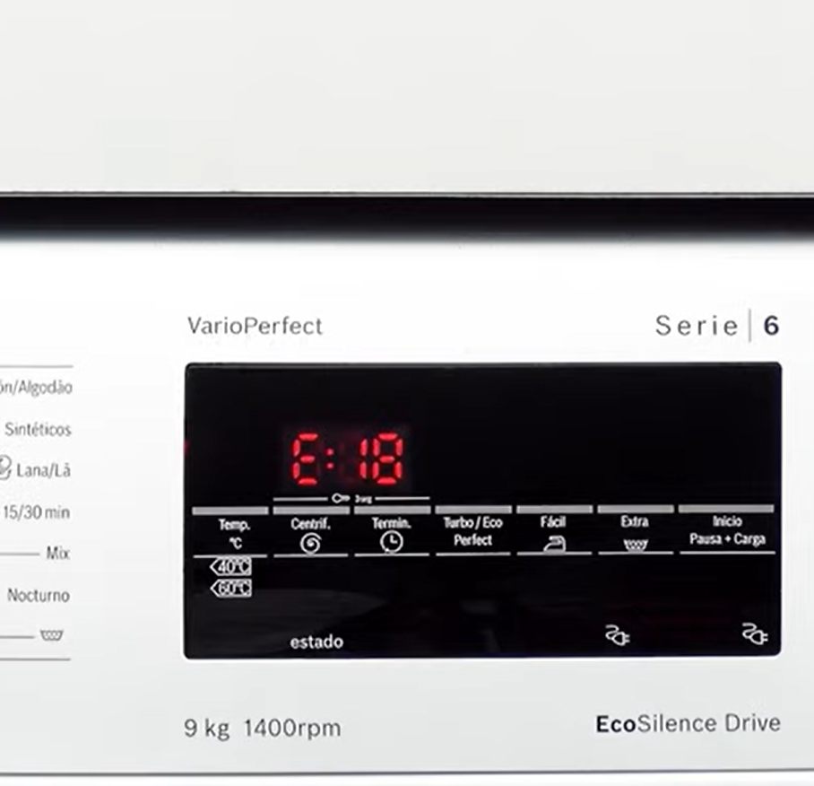 Błąd F18 w pralce Bosch – sygnalizacja usterki wg fachowca od pralek