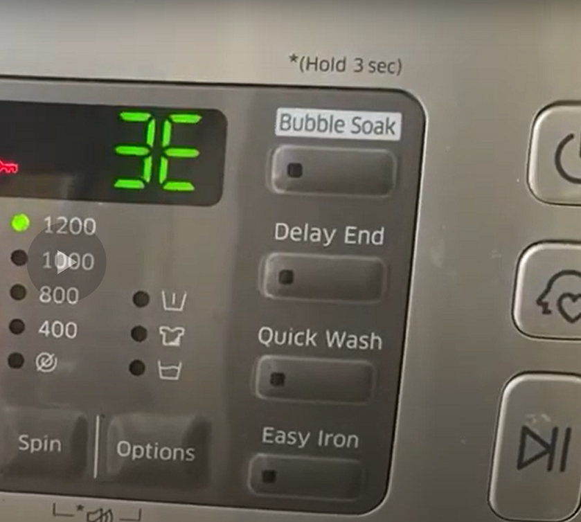 Błąd E3 (3E) pralki Samsung – diagnostyka Serwis Bielany