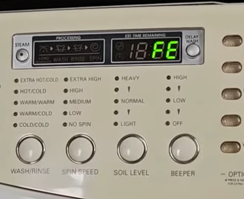 Błąd FE w pralce LG – przepełnienie zbiornika
