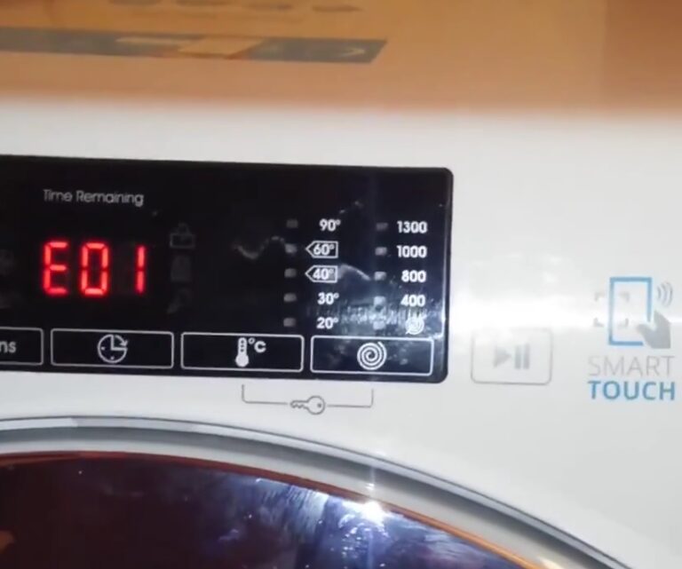 Naprawa pralki Candy z błędem E01 na wyświetlaczu, serwis pralek Bemowo