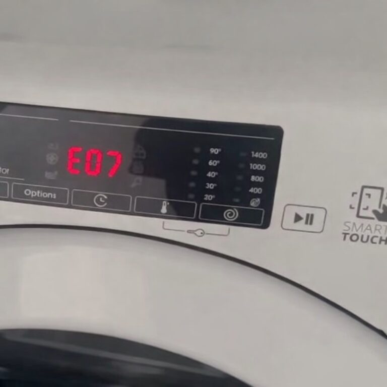 Pralka Candy błąd E07 (E7/Err 7) – Serwis pralek Górczewska