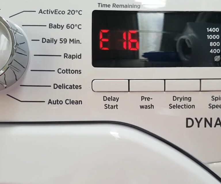 Pralka Candy błąd E16/Err 16/Error 16 – Naprawa Pralek na Bemowie