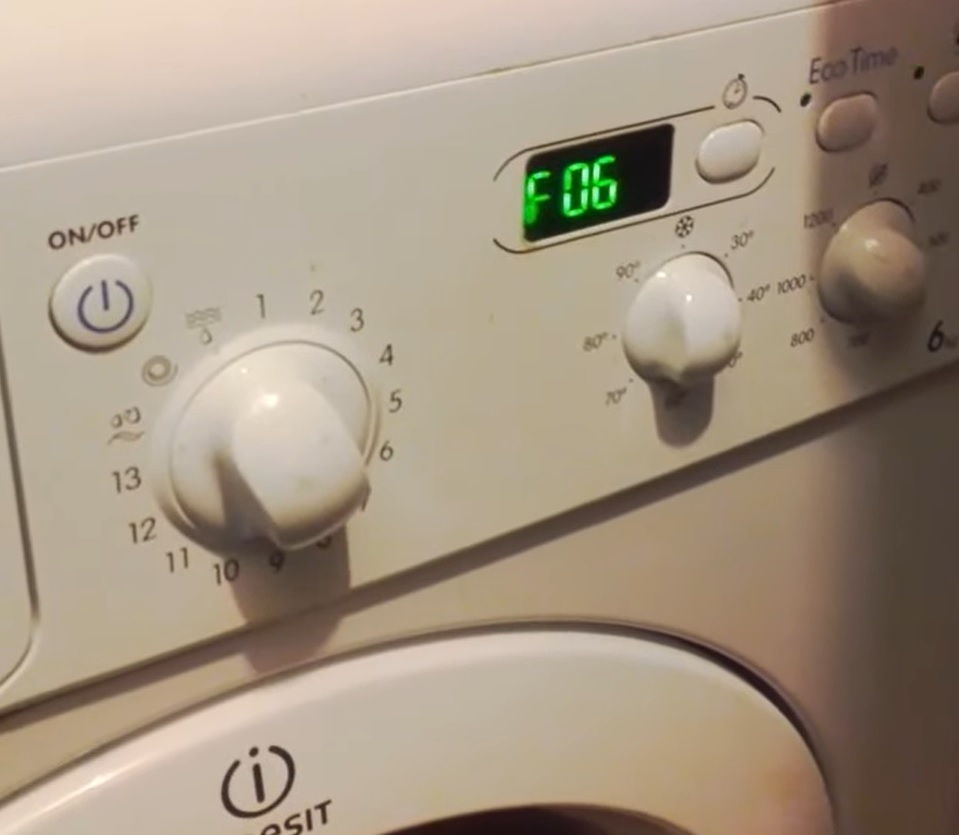Pralka Indesit z błędem F06/F6 na wyświetlaczu – Serwis Pralki na Bemowie